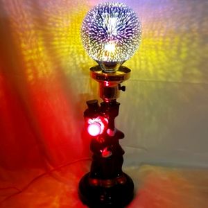 RARE VINTAGE RESTORED DRUNK HOBO HOLDING ON TO LIGHT POLE & FIREWORK BULB